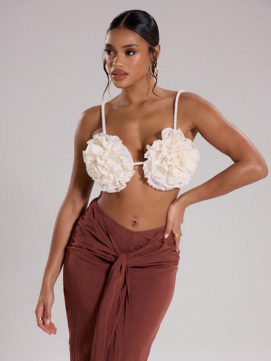 Top Cropped Flower White