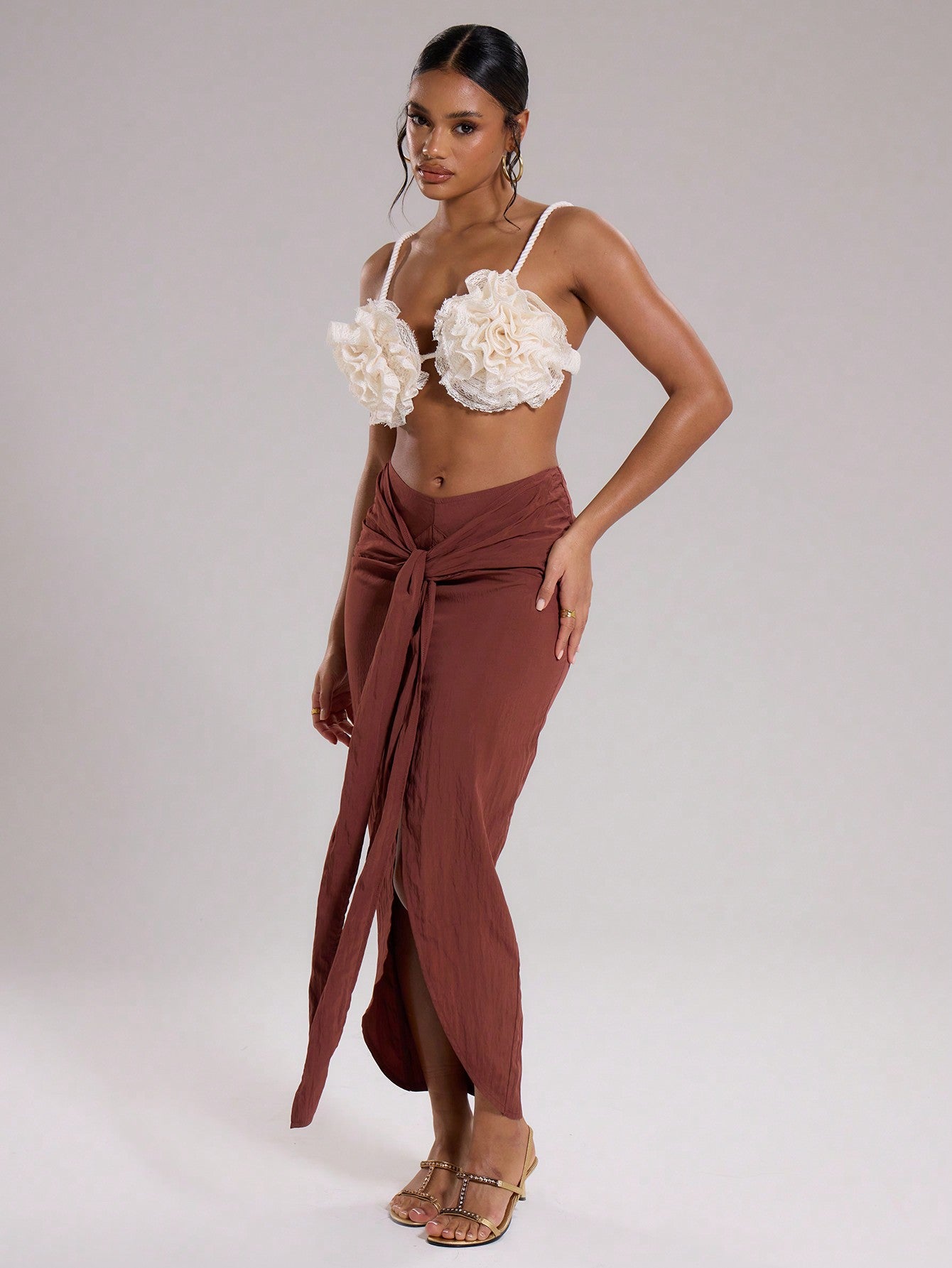 Top Cropped Flower White